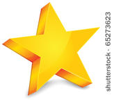 big gold star on white...