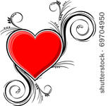 heart with floral ornaments...