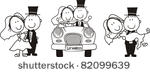 set of isolated cartoon couple...