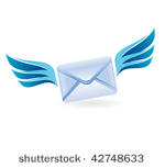letter with wings   vector...