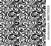 black and white floral seamless ...