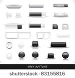 set of grey buttons. vector...