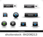 set of dark buttons. vector...