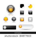 set of dark buttons. vector...