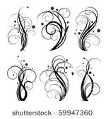 set of floral design element on ...