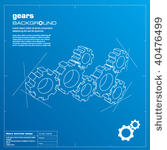 gears blueprint vector...