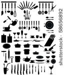 silhouettes of kitchen...