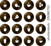 coffee and hot beverages button ...