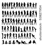 set of woman silhouettes