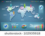 3d vector world map...