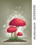 fly agaric mushroom vector...