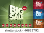 3d retro big sale text and...