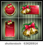 christmas bells banner vector...