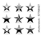 black vector star set