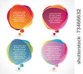 colorful speech bubble set with ...