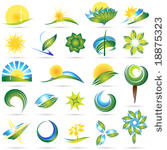 modern nature symbol set