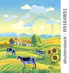 summer rural landscape and...