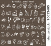 big vector set   kitchen   food