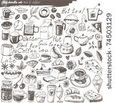 big vector set   kitchen   food