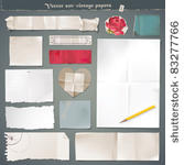 vector set   vintage paper