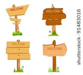 wooden billboards   vector