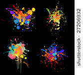 set of four rainbow colored ink ...