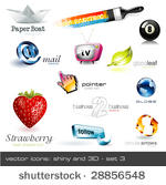 vector icons  shiny and 3d  ...