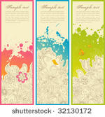 set of three vertical floral...