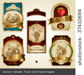 vector labels  food and...