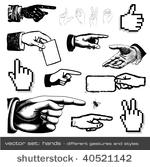 vector set  hands   different...