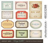 vector set  vintage labels  ...