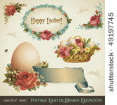 vintage easter design elements