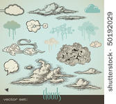 vector set  clouds