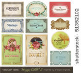 vector set  vintage labels set...