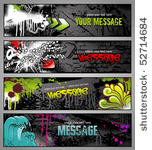 set of four graffiti style...