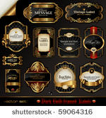 vector set  black gold framed...