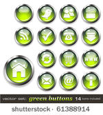 vector set  green buttons  ...