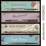 retro travel or writing banners