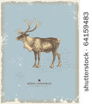 snowy retro christmas winter...