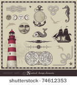 vector set  nautical design...