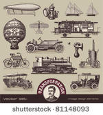 vector set  vintage means of...