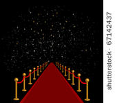 red carpet with velvet rope on...