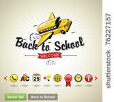 back to school. vector set