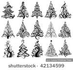 set of luxury christmas trees....