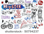 hipsters doodle set