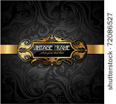 vintage gold frame on black...