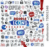 doodled vector icons for any...