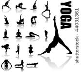 yoga positions silhouettes in...