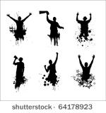 set of silhouettes for sports...
