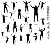 set of poses from fans for...